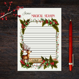 Bloco De Notas Reindeer de diversão natalícia sazonal
