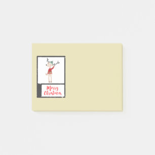 Bloco De Notas Reindeer De Natal Em Um Whimsical Suéter Feio