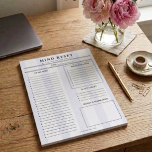 Bloco De Notas Reinicialização da Mente Preppy   Lista de Despejo