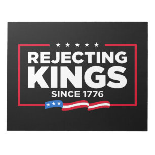 Bloco De Notas Rejeitando Reis desde 1776 Bandeira Patriótica dos