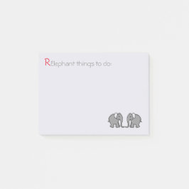 Bloco De Notas "RElephant para fazer" pares bonitos cinzentos do