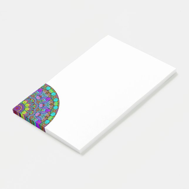Bloco De Notas Relógio com Mandala Pintada à Mão 4 (Inclinado)