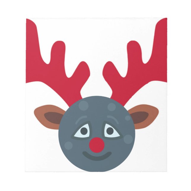 Bloco De Notas rena lua emoji de natal (Frente)