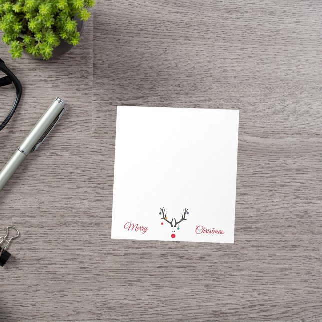 Bloco De Notas Renas de Natal bonitinhas e modernas em branco (Criador carregado)