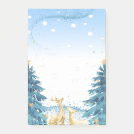 Bloco De Notas Renas Douradas, Pinheiros Azuis