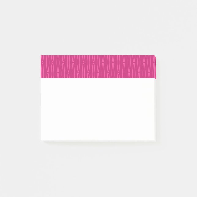 Bloco De Notas Repetição Geométrica Rosa Profundo (Frente)