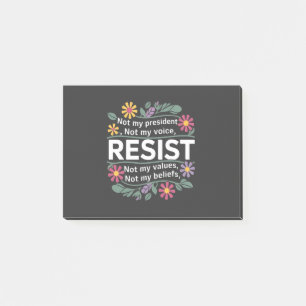 Bloco De Notas Resistência a Protesto Botânico Floral Anti-Trump