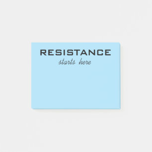 Bloco De Notas Resistência começa aqui texto preto em azul clar