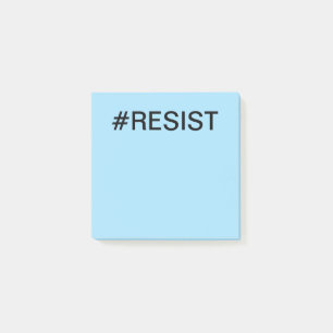 Bloco De Notas #Resistir ao texto preto do protesto em azul claro