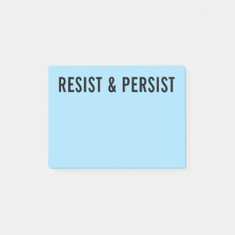 Bloco De Notas Resistir e Persistir texto em negrito em azul clar