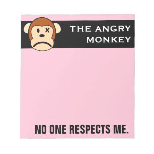 Bloco De Notas Respeite o macaco zangado ou encare sua ira