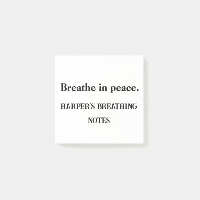 Bloco De Notas Respirar em paz - Pad Personalizado (Frente)