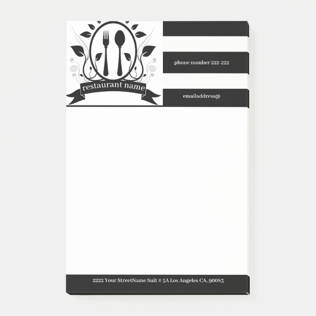 Bloco De Notas Restaurante de logotipo (Frente)