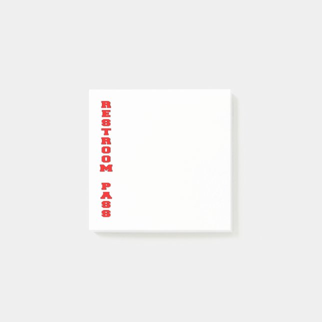 Bloco De Notas Restroom Pass (Frente)