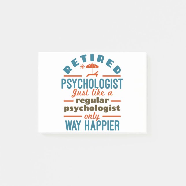 Bloco De Notas Retired Psychologist Therapist Retirement Happier (Frente)