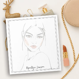 Bloco De Notas Retrato da moça monocromática Fade