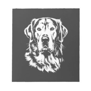 Bloco De Notas Retrato de Golden Retriever Roupas Minimalistas
