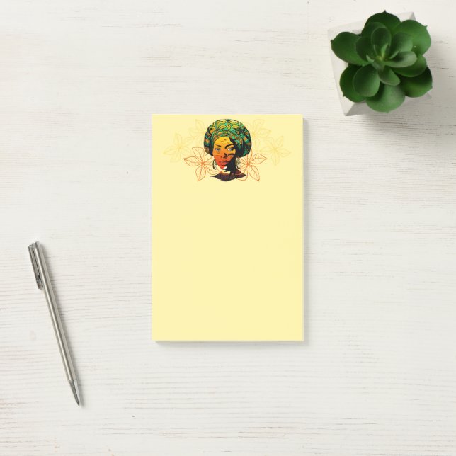 Bloco De Notas Retrato de Mulher Africana com Sunset (Escritótio)