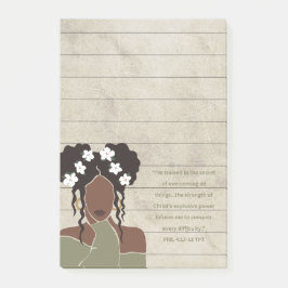 Bloco De Notas Retrato de Mulher Negra Linda com Escritura Cristã