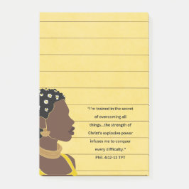 Bloco De Notas Retrato de Mulher Negra Linda com Escritura Cristã