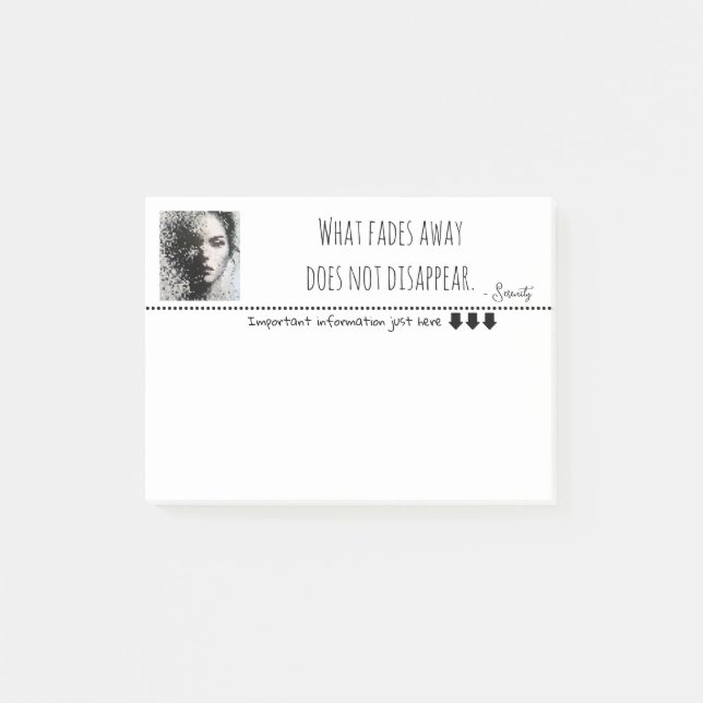 Bloco De Notas Retrato preto e branco em arte de pixel (Frente)