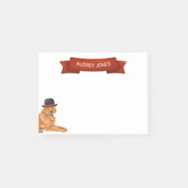 Bloco De Notas Retriever de ouro com pintura de chapéu