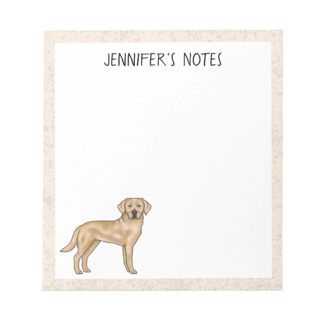 Bloco De Notas Retriever Labrador Amarelo Cachorro Lab Bonito Seu (Frente)