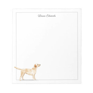 Bloco De Notas Retriever Labrador Amarelo Cinza Border Personaliz