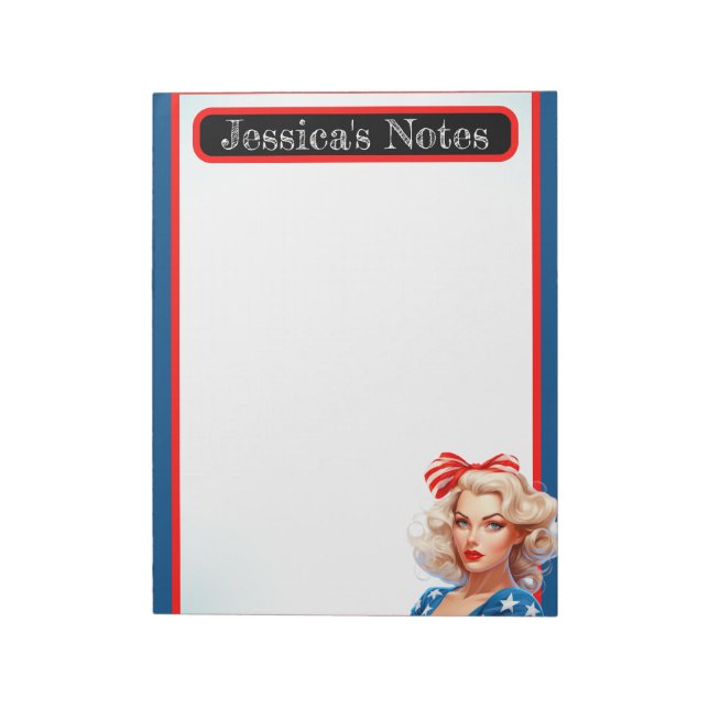 Bloco De Notas Retro Americano Pinup_ American Babe (Invertido)