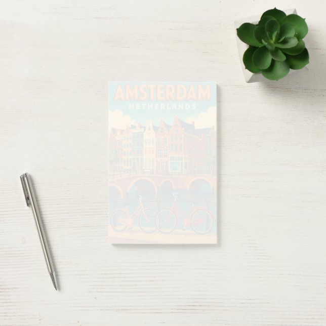 Bloco De Notas Retro Amsterdã Holanda (Escritótio)