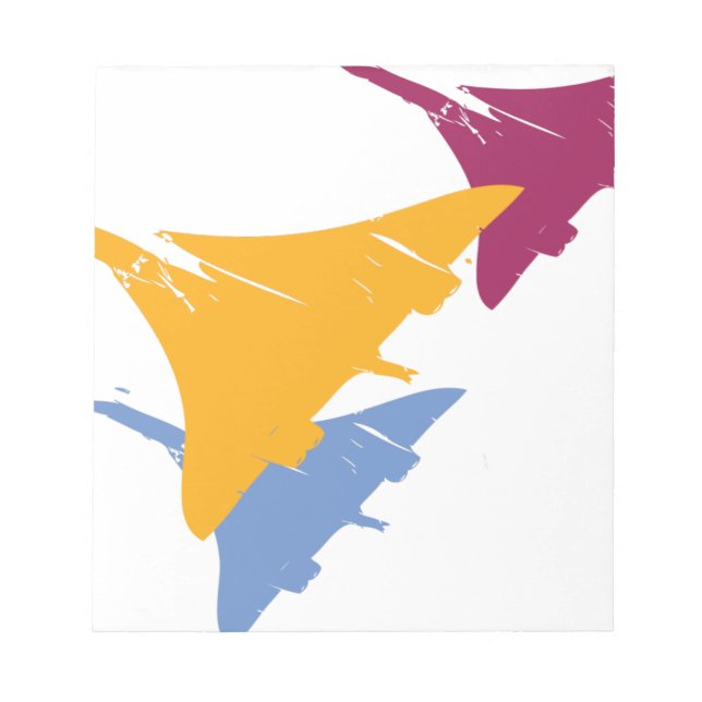 Bloco De Notas Retro Concorde Jet Airplane Design de Voo (Frente)