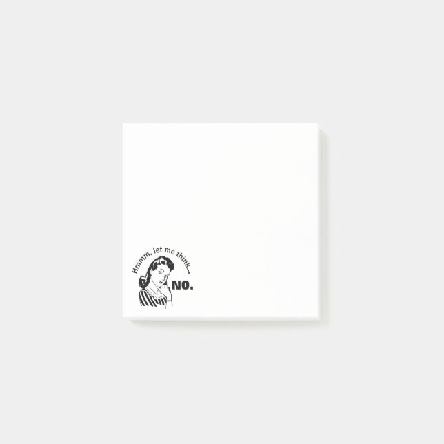 Bloco De Notas Retro Divertido Não (Frente)