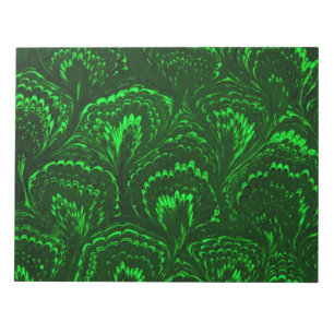 Bloco de notas retro do verde esmeralda dos