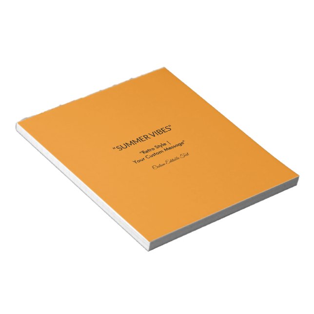 Bloco De Notas Retro Orange Texture – Summer Vibes Art (Inclinado)