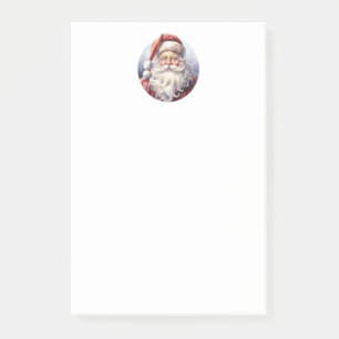 Bloco De Notas Retro Papai Noel num Natal Red Hat