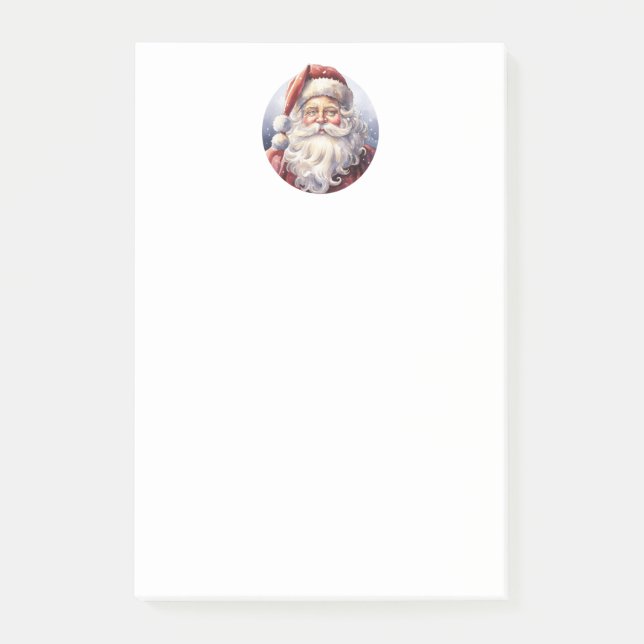 Bloco De Notas Retro Papai Noel num Natal Red Hat (Frente)