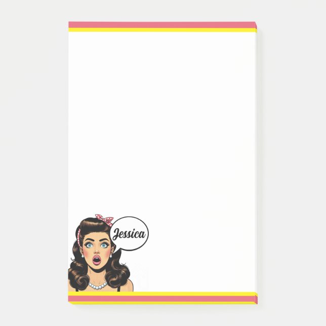 Bloco De Notas Retro Pinup_ Cheio de Ação (Frente)