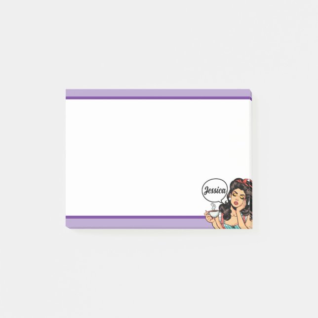 Bloco De Notas Retro Pinup_ Levante e Brilhe (Frente)