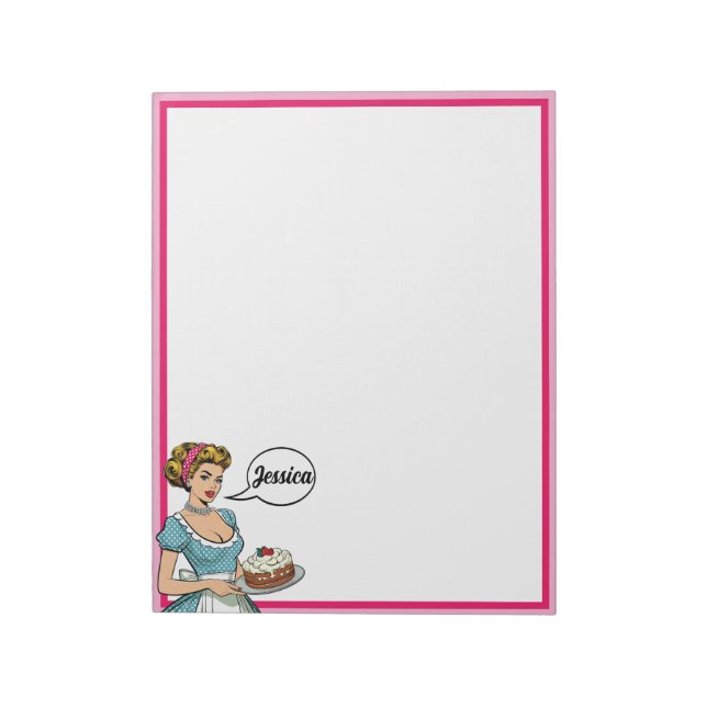 Bloco De Notas Retro Pinup_ Servido Diariamente (Invertido)