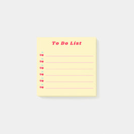 Bloco De Notas Retro Red Cherry Bullet Point To Do List Yellow