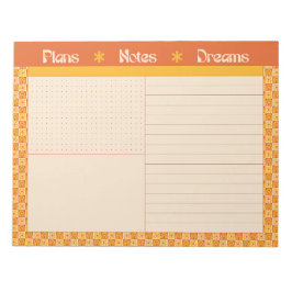 Bloco De Notas Retro Spring Hand Drawn Sunshine Plan and Dream