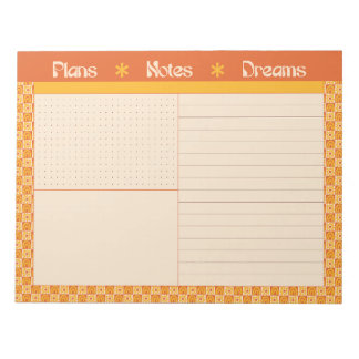 Bloco De Notas Retro Spring Hand Drawn Sunshine Plan and Dream