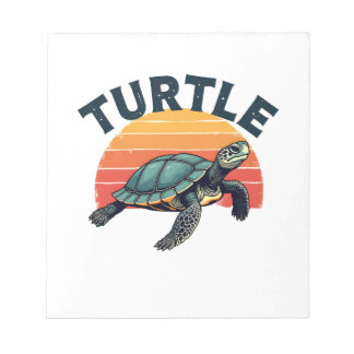 Bloco De Notas Retro Turtle T-Shirt