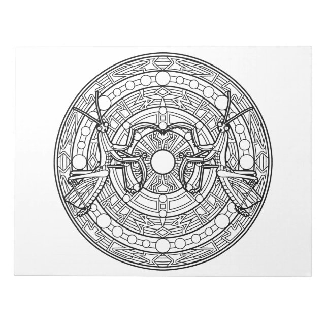 Bloco De Notas Rezando Mantis Mandala Coloração do Livro (Frente)