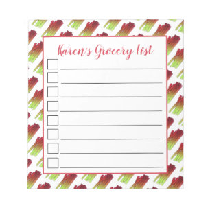 Bloco De Notas Rhubarb Stalks Vegetable Garden List