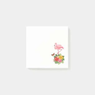 Bloco De Notas Rico rosa Flamingo e Hibiscus Tropical