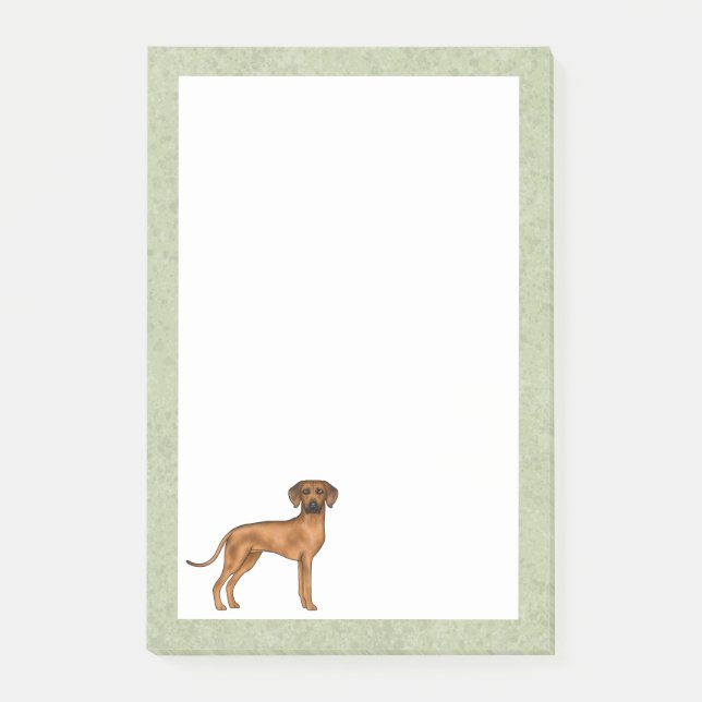 Bloco De Notas Ridgeback — Cão Verde-Leão-Africano-Cute (Frente)