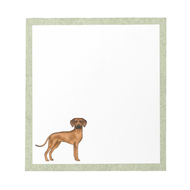 Bloco De Notas Ridgeback — Cão Verde-Leão-Africano-Cute (Frente)