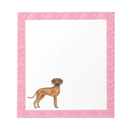 Bloco De Notas Ridgeback Dog Love Heart Pink