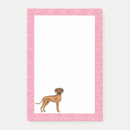 Bloco De Notas Ridgeback Dog Love Heart Pink